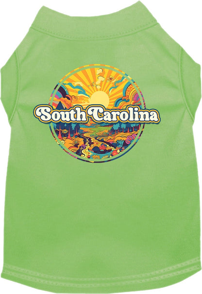 Pet Dog & Cat Screen Printed Shirt, "South Carolina Trippy Peaks"