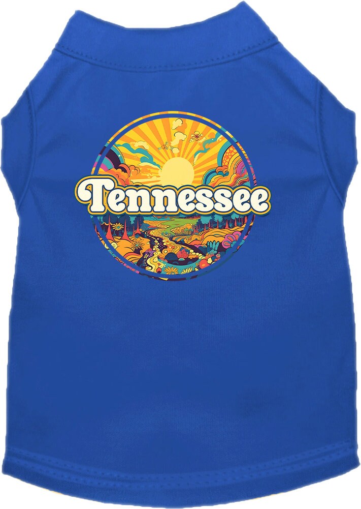 Pet Dog & Cat Screen Printed Shirt, "Tennessee Trippy Peaks"