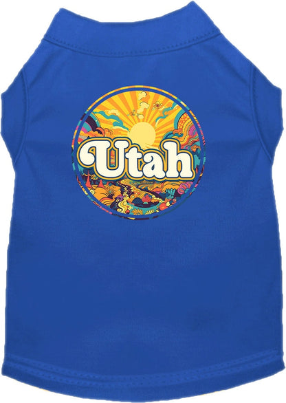 Pet Dog & Cat Screen Printed Shirt, "Utah Trippy Peaks"