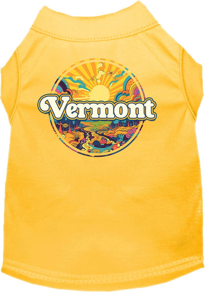 Pet Dog & Cat Screen Printed Shirt, "Vermont Trippy Peaks"