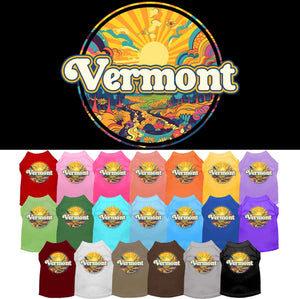 Pet Dog & Cat Screen Printed Shirt, "Vermont Trippy Peaks"