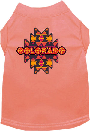 Pet Dog & Cat Screen Printed Shirt for Small to Medium Pets (Sizes XS-XL), "Colorado Navajo Tribal"