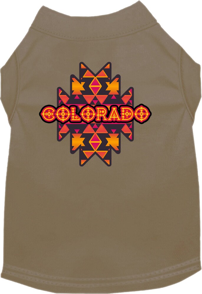 Pet Dog & Cat Screen Printed Shirt for Medium to Large Pets (Sizes 2XL-6XL), "Colorado Navajo Tribal"