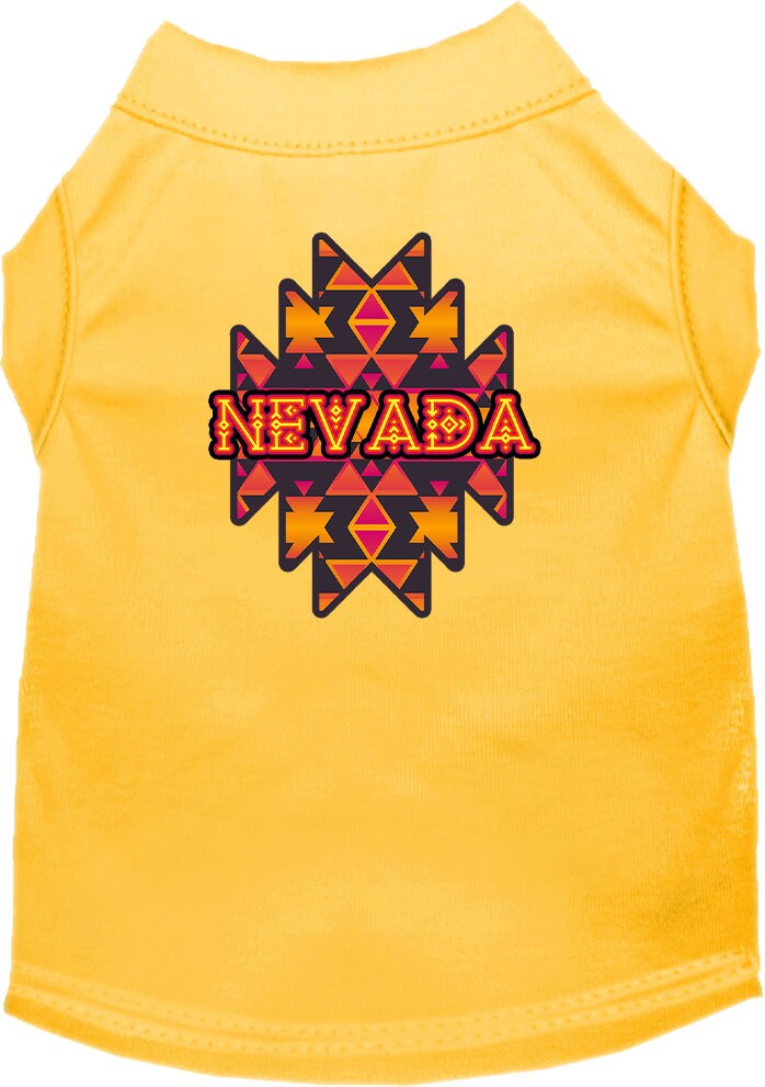 Pet Dog & Cat Screen Printed Shirt for Small to Medium Pets (Sizes XS-XL), "Nevada Navajo Tribal"