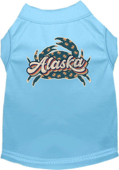 Pet Dog & Cat Screen Printed Shirt for Medium to Large Pets (Sizes 2XL-6XL), "Alaska Retro Crabs"