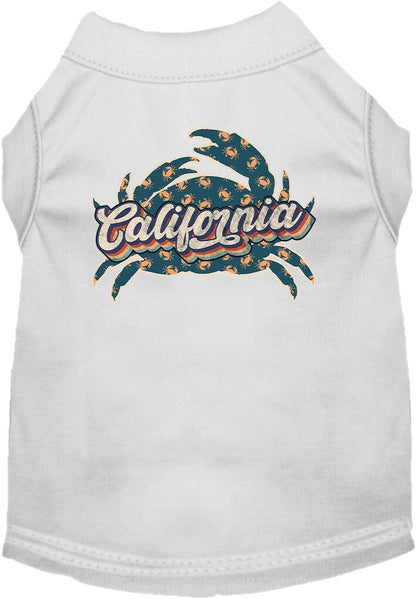 Pet Dog & Cat Screen Printed Shirt for Medium to Large Pets (Sizes 2XL-6XL), "California Retro Crabs"