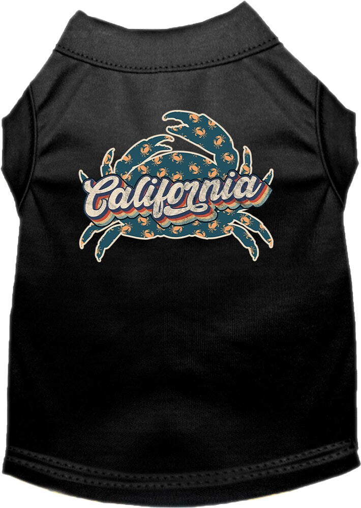 Pet Dog & Cat Screen Printed Shirt for Medium to Large Pets (Sizes 2XL-6XL), "California Retro Crabs"