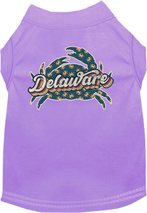 Pet Dog & Cat Screen Printed Shirt for Medium to Large Pets (Sizes 2XL-6XL), "Delaware Retro Crabs"