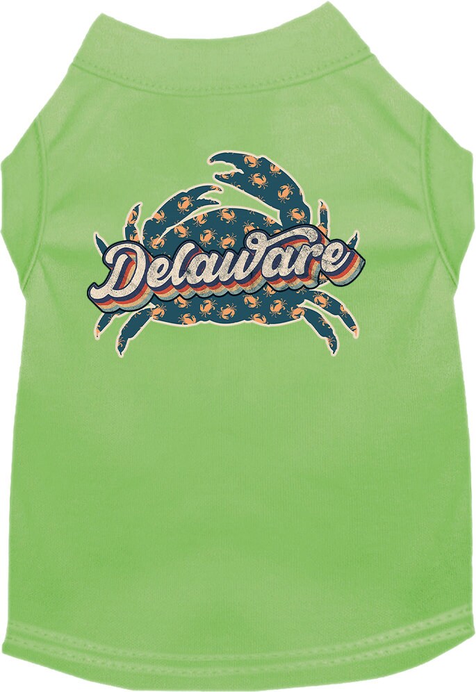 Pet Dog & Cat Screen Printed Shirt for Small to Medium Pets (Sizes XS-XL), "Delaware Retro Crabs"