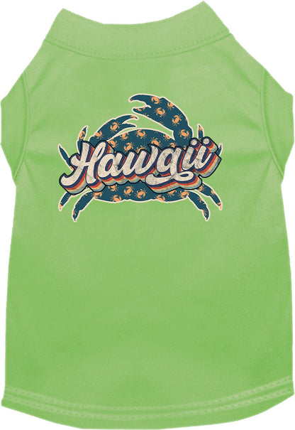 Pet Dog & Cat Screen Printed Shirt for Medium to Large Pets (Sizes 2XL-6XL), "Hawaii Retro Crabs"