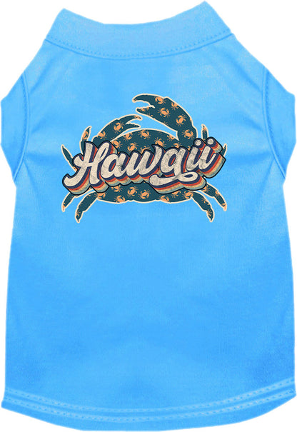 Pet Dog & Cat Screen Printed Shirt for Medium to Large Pets (Sizes 2XL-6XL), "Hawaii Retro Crabs"