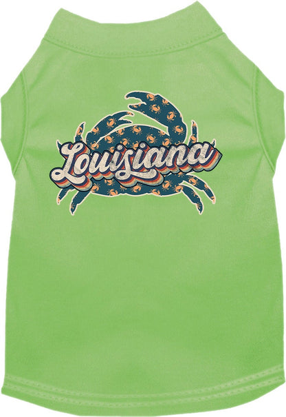 Pet Dog & Cat Screen Printed Shirt for Small to Medium Pets (Sizes XS-XL), "Louisiana Retro Crabs"