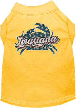 Pet Dog & Cat Screen Printed Shirt for Medium to Large Pets (Sizes 2XL-6XL), "Louisiana Retro Crabs"