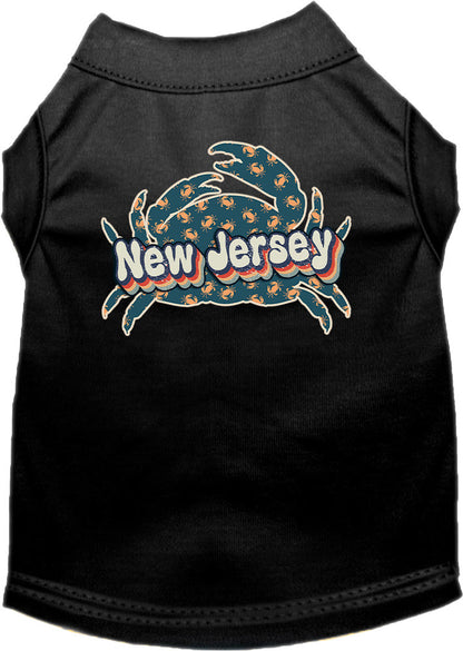 Pet Dog & Cat Screen Printed Shirt for Small to Medium Pets (Sizes XS-XL), "New Jersey Retro Crabs"