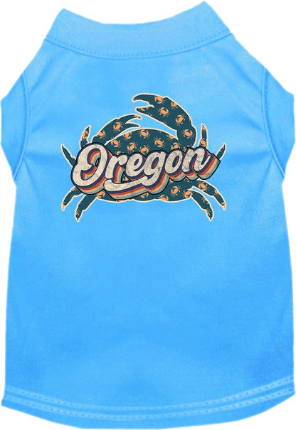 Pet Dog & Cat Screen Printed Shirt for Medium to Large Pets (Sizes 2XL-6XL), "Oregon Retro Crabs"