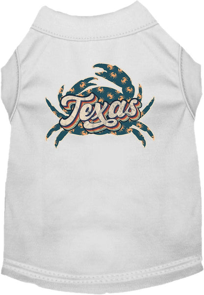 Pet Dog & Cat Screen Printed Shirt for Small to Medium Pets (Sizes XS-XL), "Texas Retro Crabs"