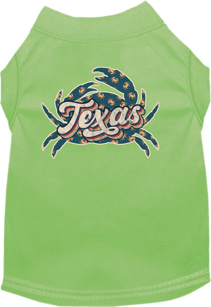 Pet Dog & Cat Screen Printed Shirt for Small to Medium Pets (Sizes XS-XL), "Texas Retro Crabs"