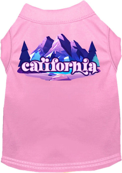 Pet Dog & Cat Screen Printed Shirt, "California Alpine Pawscape"