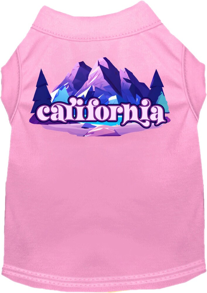 Pet Dog & Cat Screen Printed Shirt, "California Alpine Pawscape"