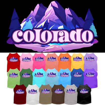 Pet Dog & Cat Screen Printed Shirt, "Colorado Alpine Pawscape"