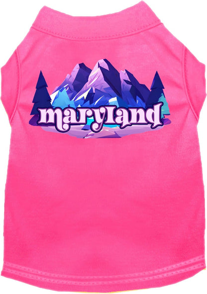 Pet Dog & Cat Screen Printed Shirt, "Maryland Alpine Pawscape"