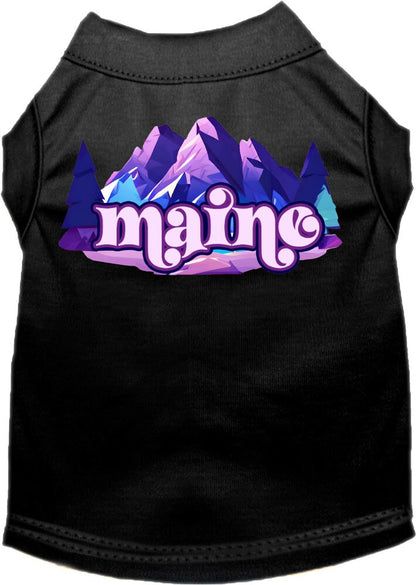 Pet Dog & Cat Screen Printed Shirt, "Maine Alpine Pawscape"