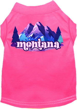 Pet Dog & Cat Screen Printed Shirt, "Montana Alpine Pawscape"