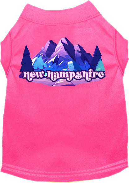 Pet Dog & Cat Screen Printed Shirt, "New Hampshire Alpine Pawscape"