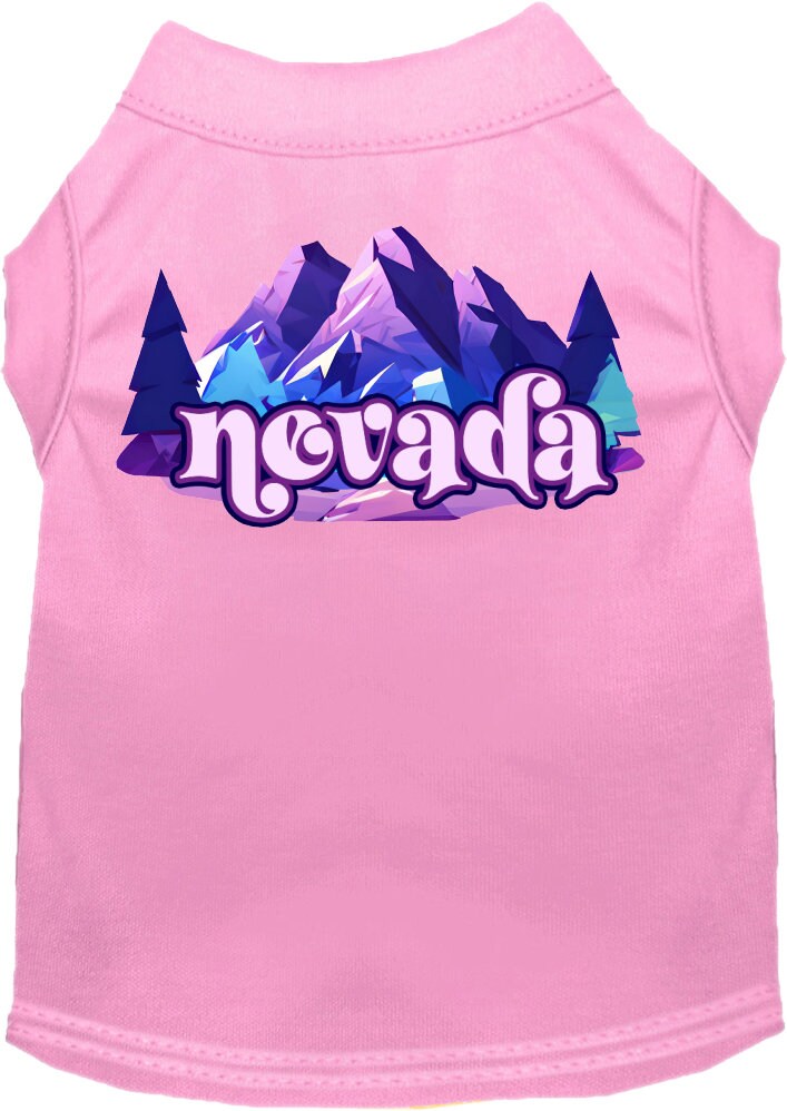Pet Dog & Cat Screen Printed Shirt, "Nevada Alpine Pawscape"