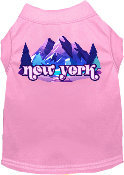 Pet Dog & Cat Screen Printed Shirt, "New York Alpine Pawscape"