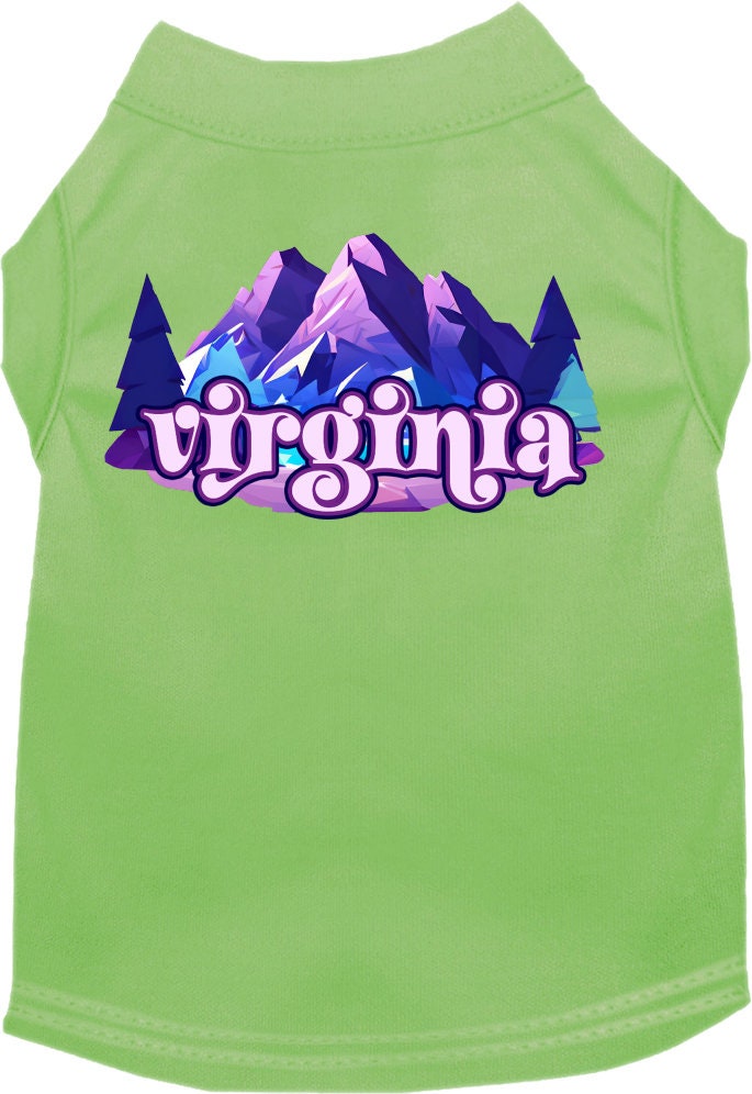 Pet Dog & Cat Screen Printed Shirt, "Virginia Alpine Pawscape"