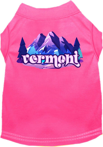 Pet Dog & Cat Screen Printed Shirt, "Vermont Alpine Pawscape"