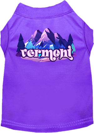 Pet Dog & Cat Screen Printed Shirt, "Vermont Alpine Pawscape"