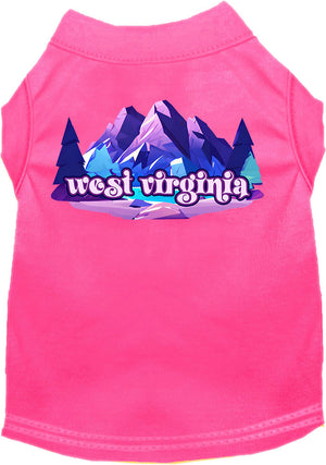 Pet Dog & Cat Screen Printed Shirt, "West Virginia Alpine Pawscape"