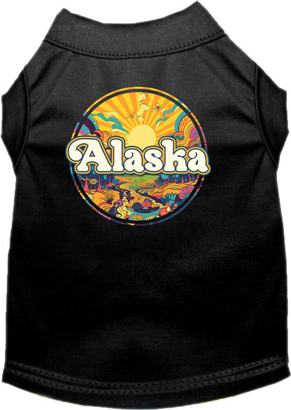 Pet Dog & Cat Screen Printed Shirt, "Alaska Trippy Peaks"