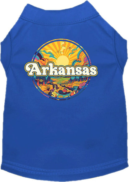 Pet Dog & Cat Screen Printed Shirt, "Arkansas Trippy Peaks"