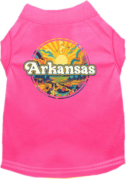 Pet Dog & Cat Screen Printed Shirt, "Arkansas Trippy Peaks"