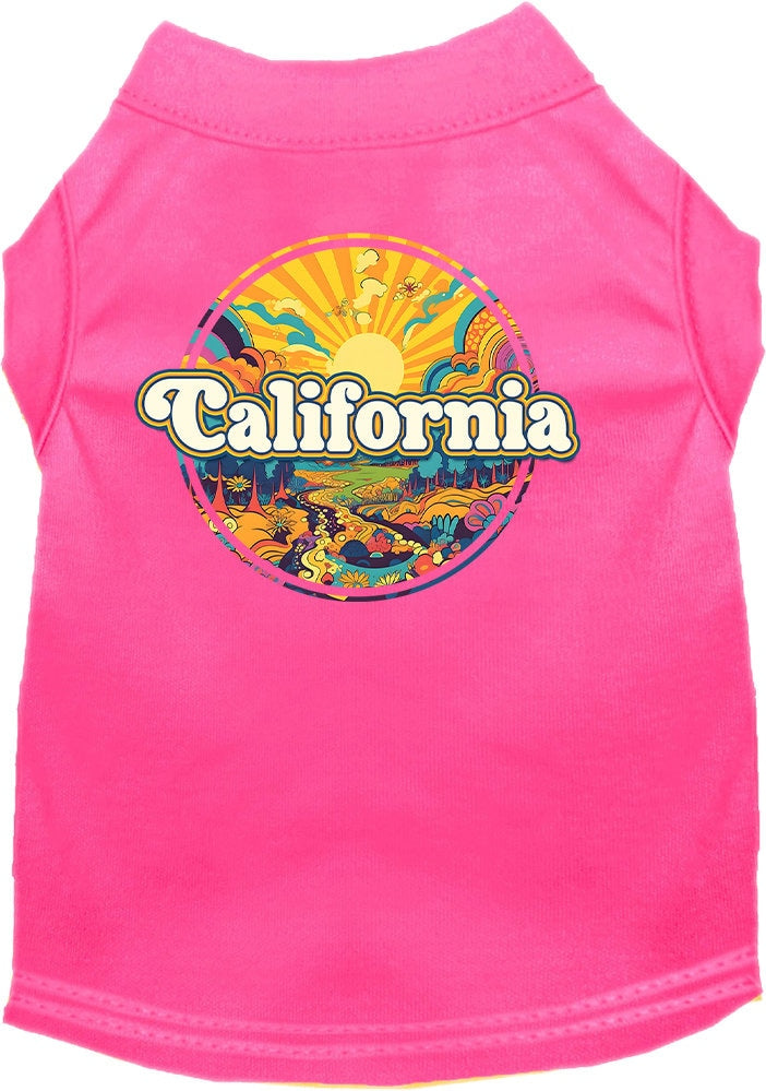 Pet Dog & Cat Screen Printed Shirt, "California Trippy Peaks"