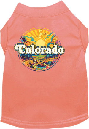 Pet Dog & Cat Screen Printed Shirt, "Colorado Trippy Peaks"