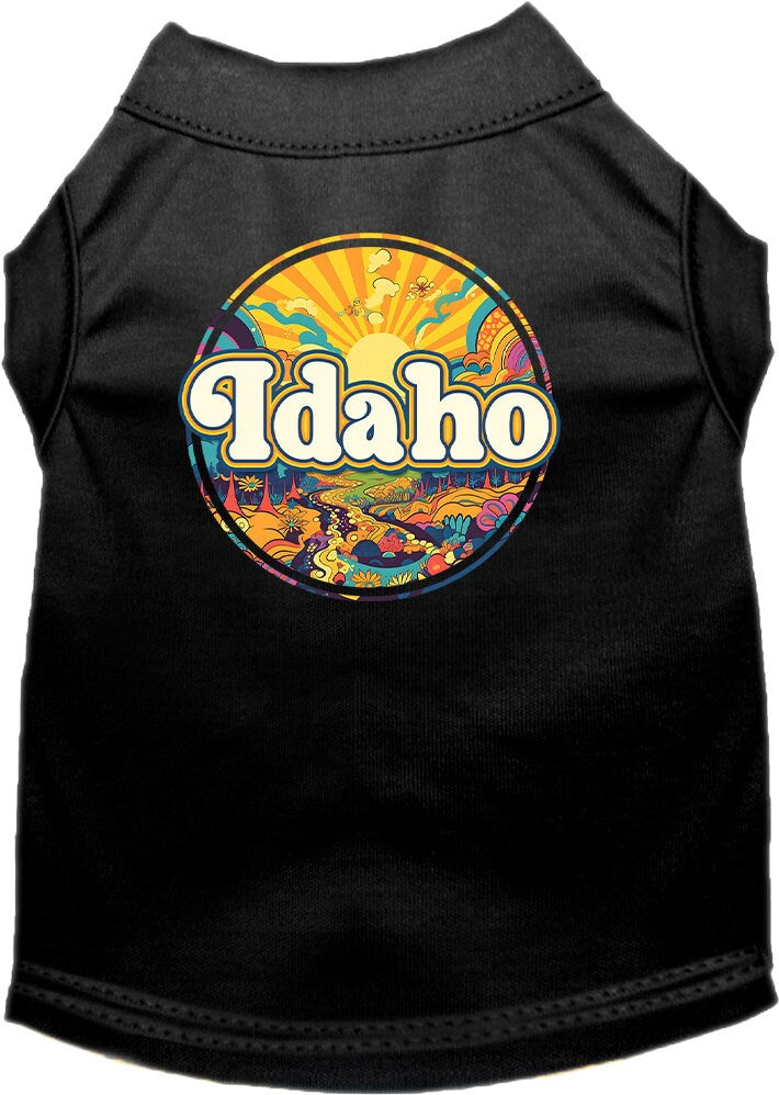Pet Dog & Cat Screen Printed Shirt, "Idaho Trippy Peaks"