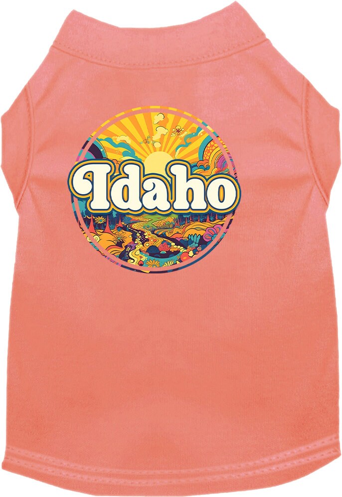 Pet Dog & Cat Screen Printed Shirt, "Idaho Trippy Peaks"