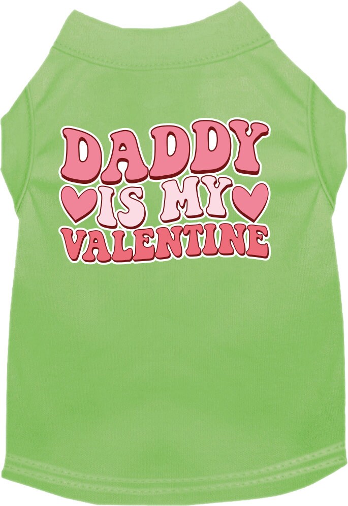 Pet Dog & Cat Screen Printed Shirt for Small to Medium Pets (Sizes XS-XL), "Daddy Is My Valentine"