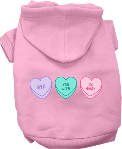 Pet Dog & Cat Screen Printed Hoodie for Small to Medium Pets (Sizes XS-XL),"Anti Valentines Hearts"