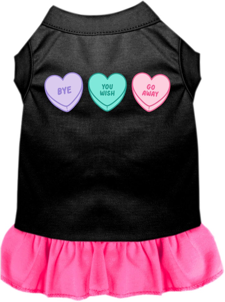 Pet Dog & Cat Screen Printed Dress for Medium to Large Pets (Sizes 2XL-4XL), "Anti Valentines Hearts"