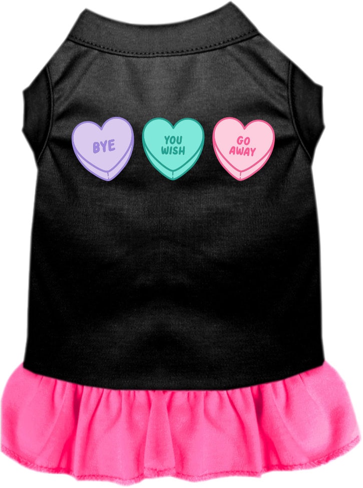 Pet Dog & Cat Screen Printed Dress for Small to Medium Pets (Sizes XS-XL), "Anti Valentines Hearts"