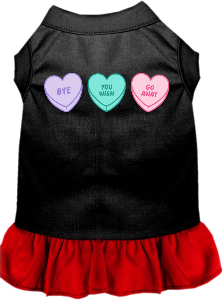 Pet Dog & Cat Screen Printed Dress for Small to Medium Pets (Sizes XS-XL), "Anti Valentines Hearts"