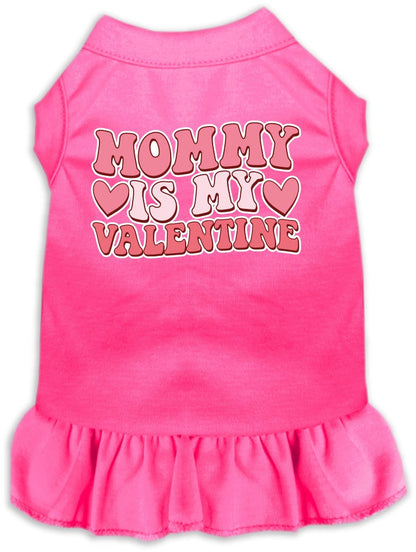 Pet Dog & Cat Screen Printed Dress for Medium to Large Pets (Sizes 2XL-4XL), "Mommy Is My Valentine"