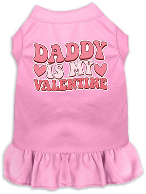 Pet Dog & Cat Screen Printed Dress for Medium to Large Pets (Sizes 2XL-4XL), "Daddy Is My Valentine"