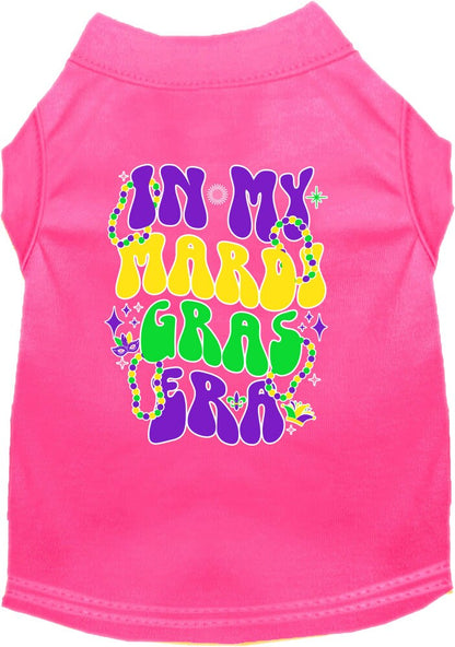 Pet Dog & Cat Screen Printed Shirt for Small to Medium Pets (Sizes XS-XL), "In My Mardi Gras Era"