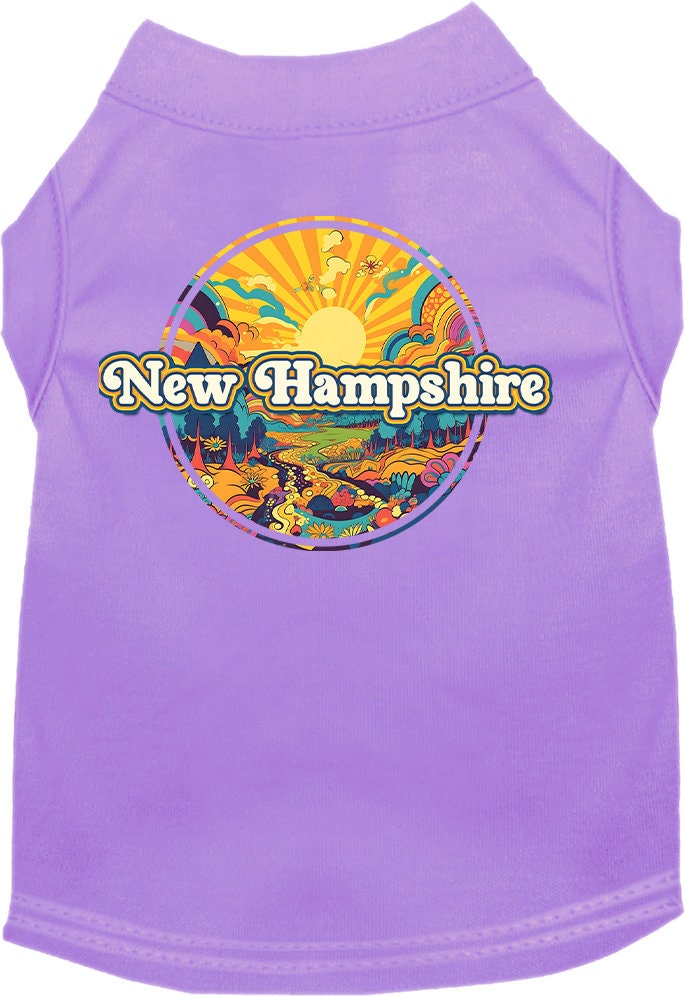Pet Dog & Cat Screen Printed Shirt, "New Hampshire Trippy Peaks"